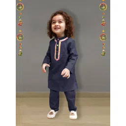 A.T.U.N. Boys Regular Gotta Patti Linen Kurta with Pyjamas-picture-37