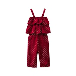 A.T.U.N. Girls Maroon & White Printed Basic Jumpsuit-picture-24