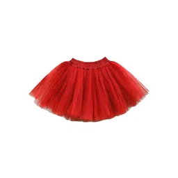 A.T.U.N. Girls Red Solid Flared Mini Tutu Skirt-picture-39