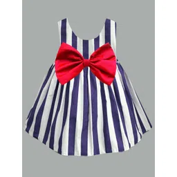 A.T.U.N. Girls Striped Bow Cotton Fit & Flare Dress-picture-36