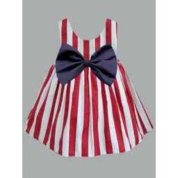 A.T.U.N. Girls Striped Bow Cotton Fit & Flare Dress-picture-37