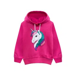 A.T.U.N. Kids Fuchsia Pink & White Cotton Printed Full Sleeves Sweatshirt-picture-22