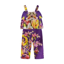 A.T.U.N. Kids Multicolor Cotton Floral Print Jumpsuit-picture-35