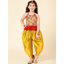 A.T.U.N. Kids Red & Yellow Embroidered Top Set-picture-38