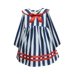 A.T.U.N. Navy & White Striped Full Sleeves Dress-picture-36