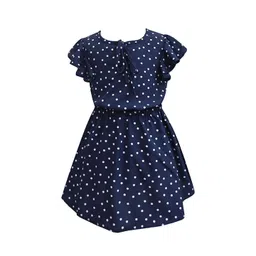A.T.U.N. Navy Blue & White Printed Dress-picture-56