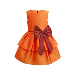 A.T.U.N. Orange & Maroon Solid Dress-picture-34