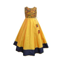 A.T.U.N. Yellow & Navy Embroidered Anarkali-picture-23