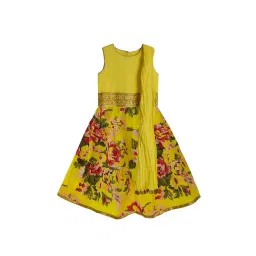 A.T.U.N. Yellow Floral Print Lehenga with Blouse & Dupatta-picture-39