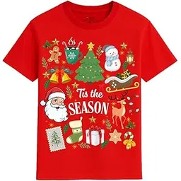 atvi.fit Unisex Christmas Red T-Shirt | 'Tis The Season Graphic Tee | Soft Cotton for Men & Women & Kids | Holiday Party Outfit-picture-10