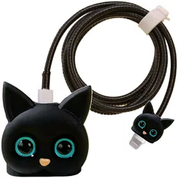 AUDICE Charger Cover for iPhone 18W-20W Charger, 3D Cartoon Design Cat Eye, Spiral Cable Protector-image-15