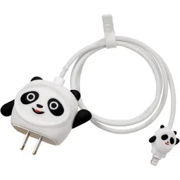 AUDICE Charger Cover for Samsung 25W|25WATT Type C Adapter Full Protection White Panda Cable Protector-image-15