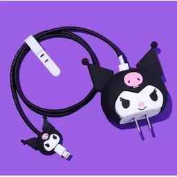 AUDICE iPhone Charger Cover For 18W/20W | Cute 3D Cartoon Character Black Kuromi Cable Protector-image-40