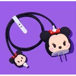 AUDICE iPhone Charger Cover For 18W/20W | Cute 3D Cartoon Character black Minnie Mouse Cable Protector-image-20