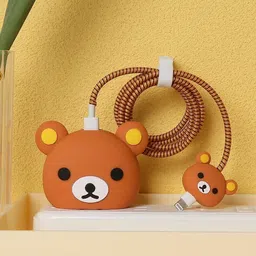 AUDICE iPhone Charger Cover For 18W/20W | Cute 3D Cartoon Character Brown Squirrel Cable Protector-image-6