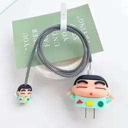 AUDICE Iphone Charger Cover For 18W/20W | Cute 3D Cartoon Character Cute Shinchain Cable Protector-image-42