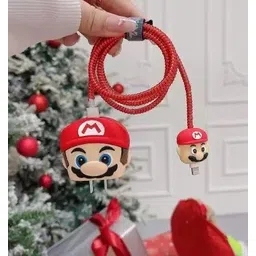 AUDICE iPhone Charger Cover For 18W/20W | Cute 3D Cartoon Character Red Mario Cable Protector-image-45