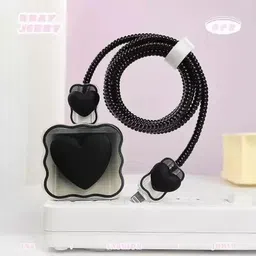 AUDICE iPhone Charger Cover For 18W/20W | Cute BlackHeart| Sprial Cable Protector-image-24