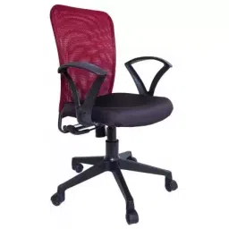 Augastra A019 Maroon High Backrest Mesh Microfiber Office Executive Non-Ergonomic Chair-picture-14