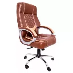 Augastra A021 Brown And Beige High Backrest Leatherette Metal Office Executive Non-Ergonomic Chair-picture-42