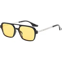 AUGEN By Visions India Retro Vintage Square Abstract Unisex Sunglasses UV400 Protected Medium Size (Yellow, 112) - Pack of 1-picture-13