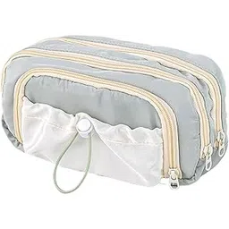 AUGEN Pencil Pouch for Girls | Large Capacity 5-Layer Stationery Organizer | Woven Fabric Pen Case with Adjustable Drawstring Pocket & Mesh Compartments for School & Office Supplies (Green)-picture-40