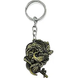AUGEN Premium Krishna Gold Stainless Steel Keychain Metal For Gifting With Key Ring Anti-Rust (Pack Of 1)-picture-44