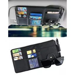 augen PU Leather Car Sun Visor Organizer Hanging Phone Storage Pouch Holder (Black) Car Storage Bag-picture-21