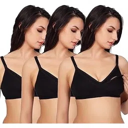 auletics Women Maternity Nursing Feeding Bra - Pack of 3 (Black)-picture-45