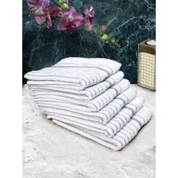 Aura 12Pcs Grey Striped Pure Cotton Hand Towels-picture-11