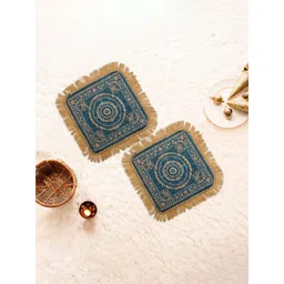 Aura 2-Pcs Blue & Beige Printed FloorMats-picture-31