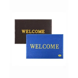 Aura 2-Pcs Blue & Brown Printed Anti Skid Doormat-picture-42