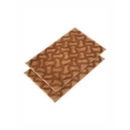 Aura 2-Pcs Brown & Beige Zig Zag Design Velvet Anti-Skid Entrance Doormats-picture-40
