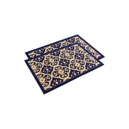 Aura 2-Pcs Brown & Blue Jacquard-Printed Anti-Skid Doormat-picture-31
