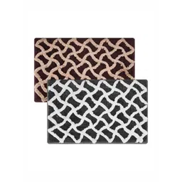 Aura 2-Pcs Brown & Grey Anti-Skid Textured Doormats-picture-41