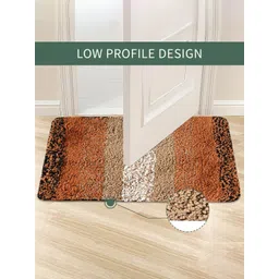 Aura 2-Pcs Cream-coloured & Yellow Self-Designed Anti-Skid Entrance Doormats image 2