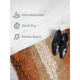 Aura 2-Pcs Cream-coloured & Yellow Self-Designed Anti-Skid Entrance Doormats image 5