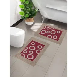 Aura 2-Pcs Red & Beige Textured Anti-SkidDoormat-image-6