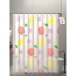 Aura 2-Pcs White & Yellow Printed Waterproof ShowerCurtainWithHooks-picture-24