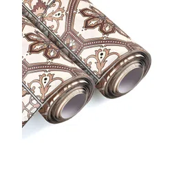 Aura 2 Pieces White And Brown Printed Shelf Liners-image-5