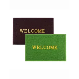Aura 2Pcs Green & Maroon Self-Designed Anti-Slip Eco-Friendly Absorbent Large Doormats-picture-11