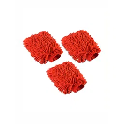 Aura 3 Pieces Red Double Sided Car Washing Gloves-picture-42