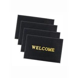 Aura 4-Pcs Black & Yellow Printed Anti Skid Doormat-picture-21
