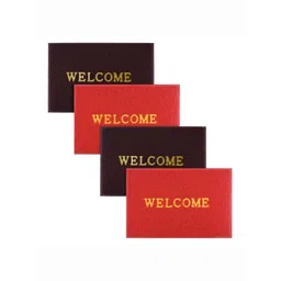 Aura 4Pcs Maroon & Red Self-Designed Anti-Slip Eco-Friendly Absorbent Large Doormats-picture-15