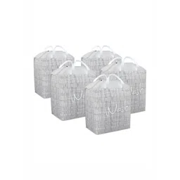 Aura 5Pcs Grey Jute Printed Foldable Laundry Bags With Handles - 106 L Each-picture-19