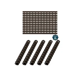 Aura 6-Pcs Brown & Black Textured 110 GSM Plastic Bath Rugs-picture-20