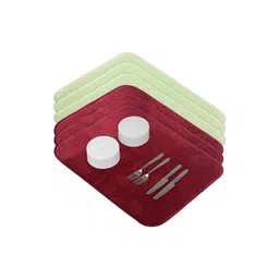Aura 6-Pcs Maroon & Green Floor Mats & Dhurries-picture-16