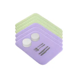 Aura 6-Pcs Purple & Green Floor Microfiber Crockery Dish Drying Kitchen Mats-picture-28