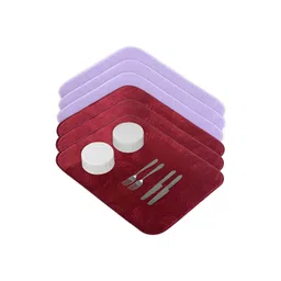 Aura 6-Pcs Purple & Maroon Floor Microfiber Crockery Dish Drying Kitchen Mats-picture-12