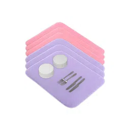 Aura 6-Pcs Purple & Pink Floor Microfiber Crockery Dish Drying Kitchen Mats-picture-30